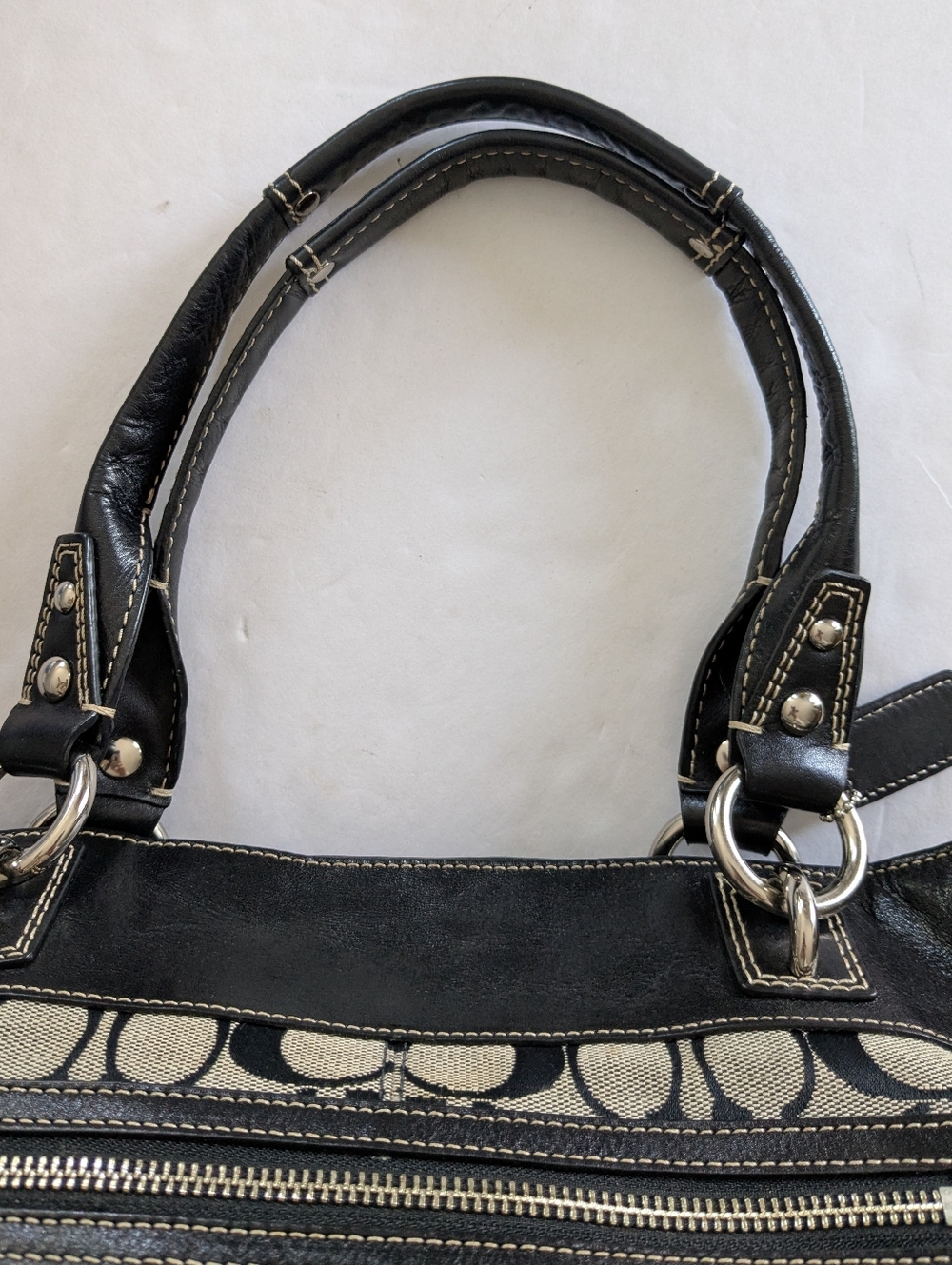 Coach Penelope Signature Logo Canvas Shoulder Bag - Picture 8 of 16